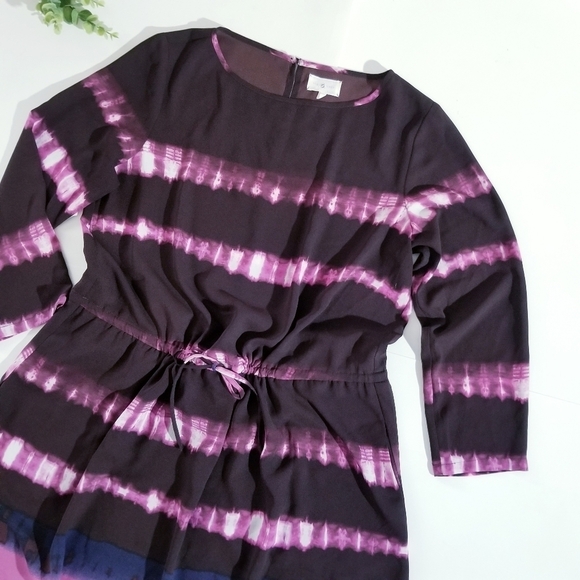 LOU & GREY Tie Dye Purple Mini Dress Medium - Picture 5 of 13